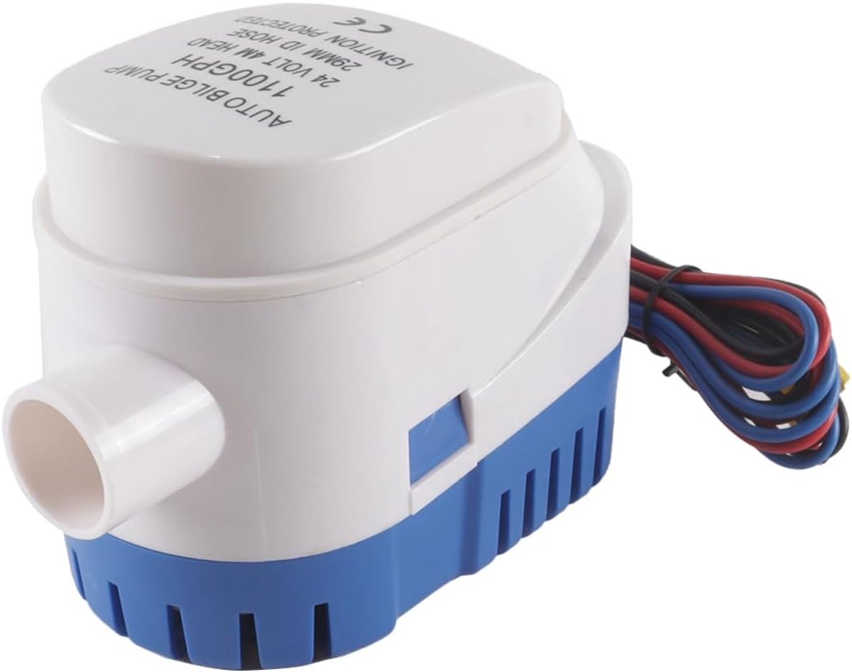 Bilgepomp 24V - Miniatuur Zelfaanzuigende Pomp - Automatisch met Vlotter - Ideaal voor Yachten en Boten - ShopVlot
