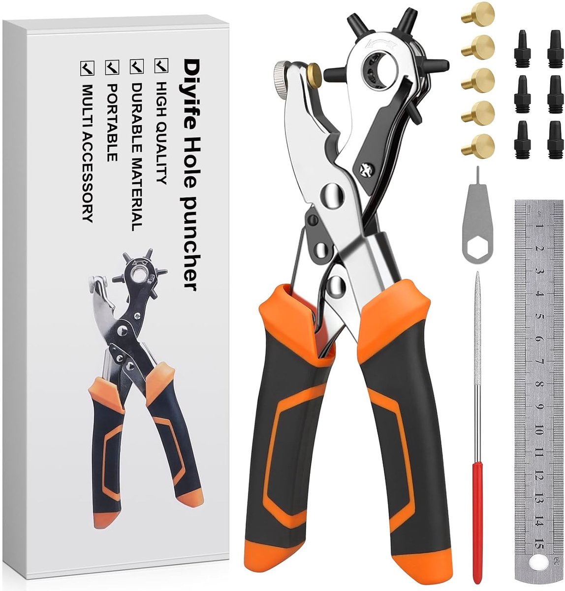 Leren perforator - hoge kwaliteit - dubbele hefboom - ideaal voor leer en DIY klussen - ShopVlot