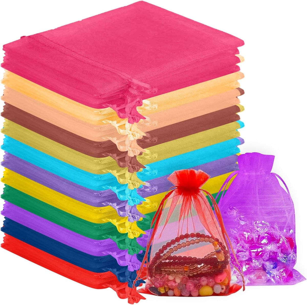 Organza zakken 10 x 15 cm - set van 120 - transparant - perfect voor cadeautjes - ShopVlot