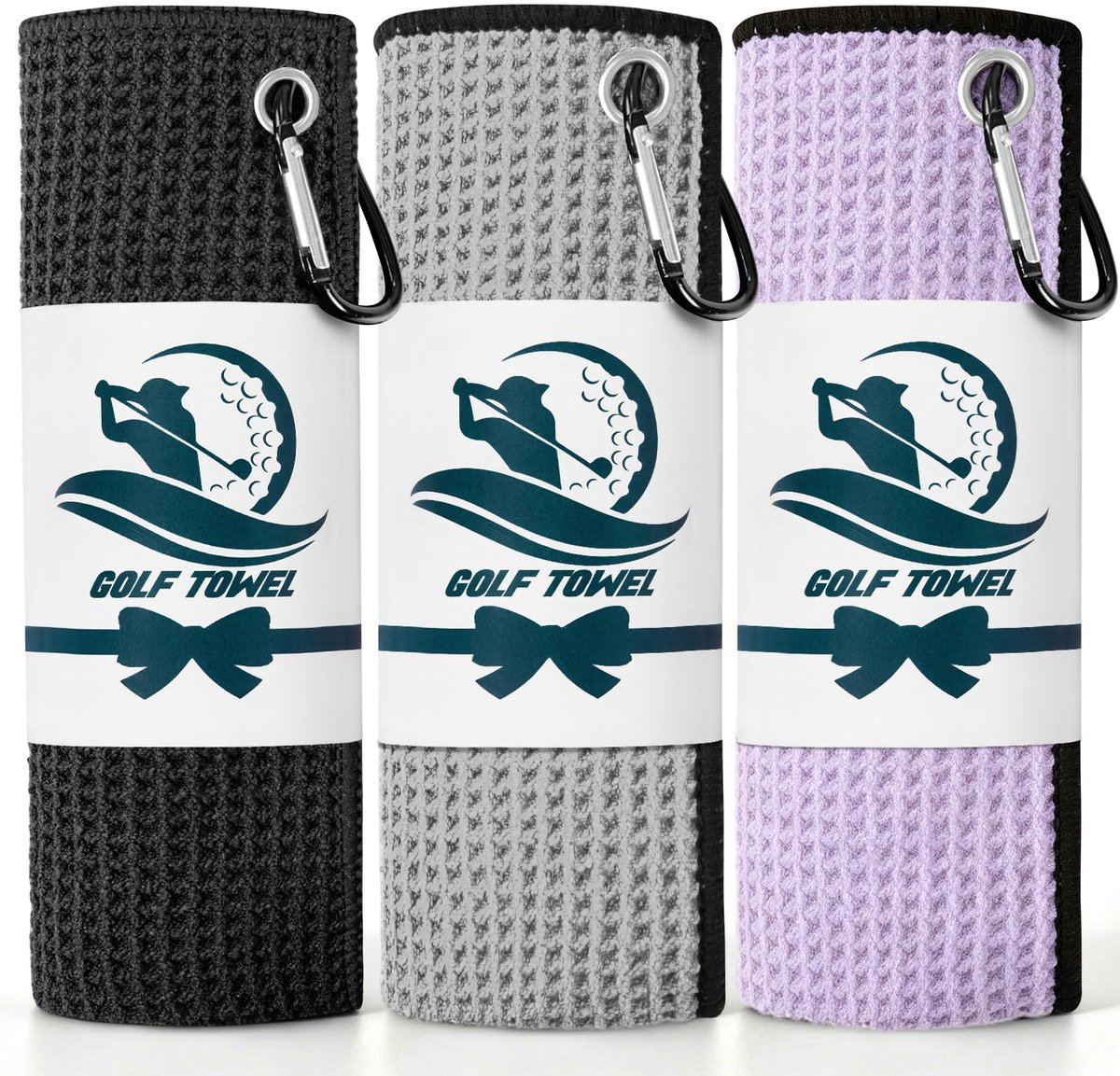 Golf handdoeken 3-pack - microfiber wafelpatroon - sneldrogend - superieure waterabsorptie - ShopVlot