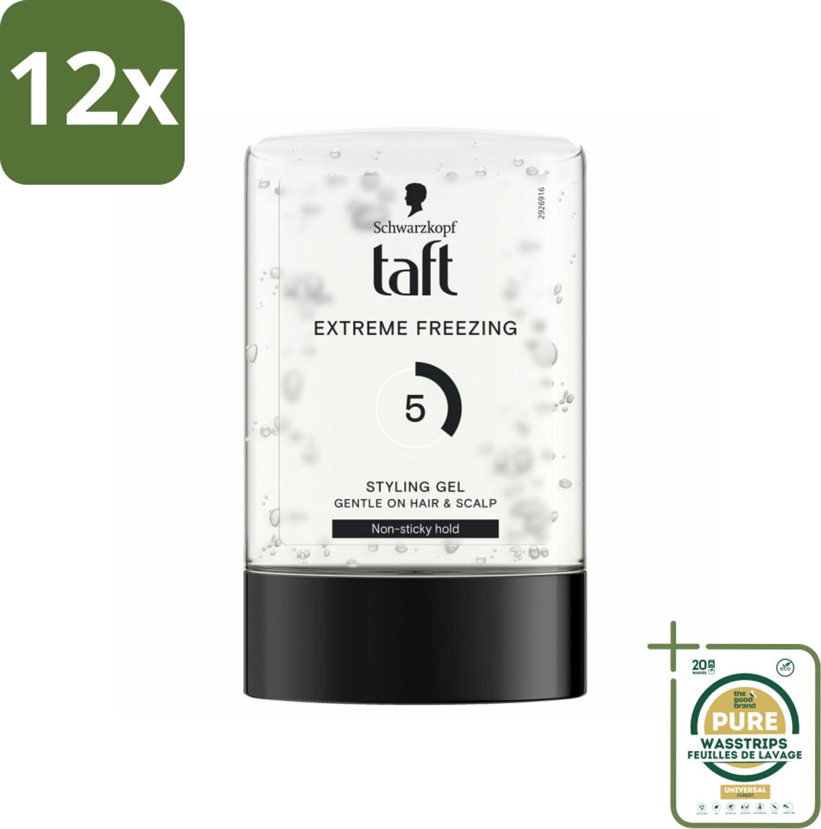 Taft - Extreme freezing 5 - Styling Gel - Sterke hold - 300 ml - Voordeelverpakking - 12 stuks - Extreme hold - Sterke fixatie