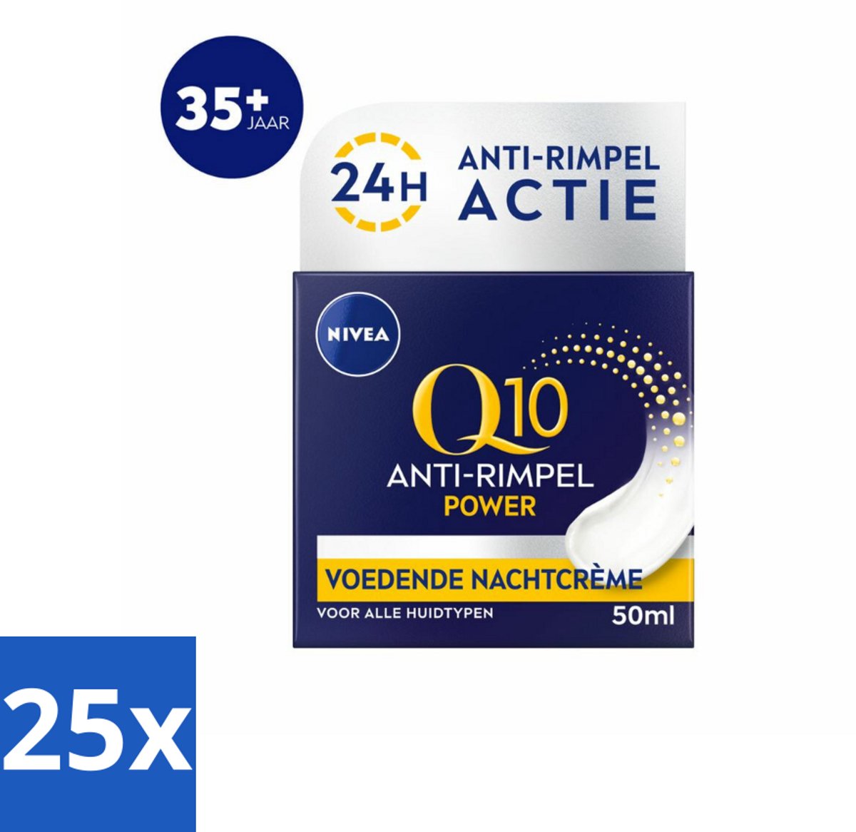 25 x NIVEA - Nachtcrème - Q10 POWER Anti-Rimpel - Voor alle huidtypen - Met Q10 & Creatine - 50 ml - Anti-rimpel Crème - Nachtcrème - Rimpelverlichting - Huidverzorging - Q10 Crème