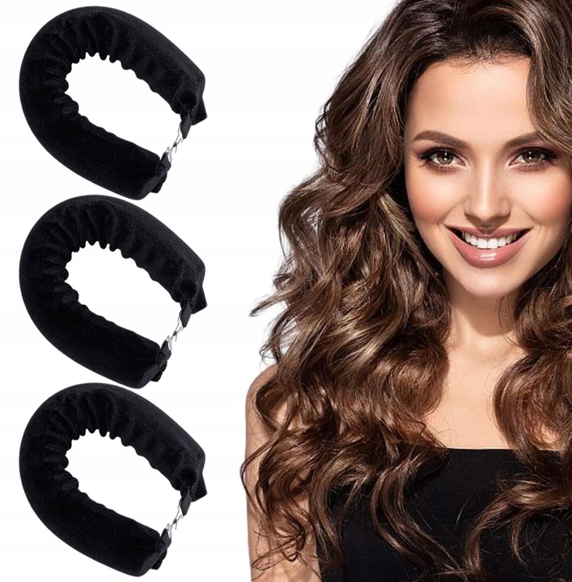 Velvet Haarkrullers voor Natuurlijke Krullen - Set van 3