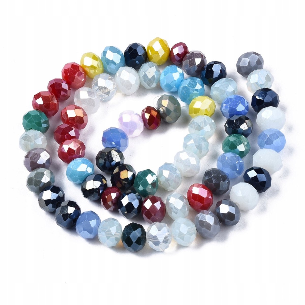 Gekleurde Kristallen Kralen, Rondel, Mix, 6.5-8x5-6.5mm, 62 stuks
