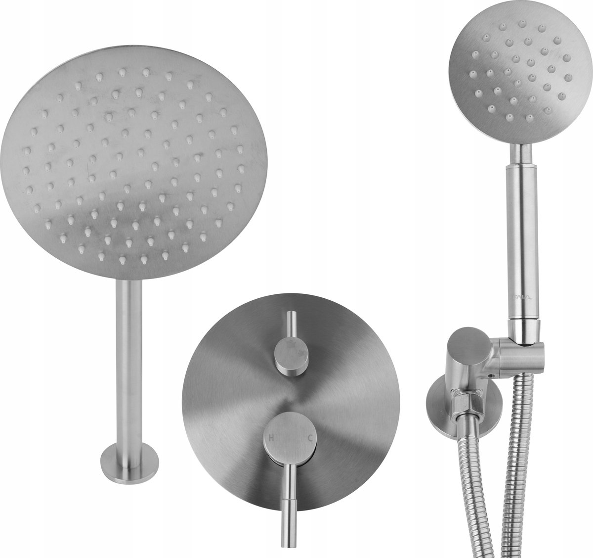 Merkloos Inbouw Doucheset RVS Mat 20cm Regendouche