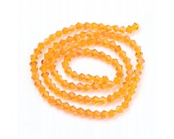 Glazen Bicone Kralen Oranje 4x4mm - 107 stuks