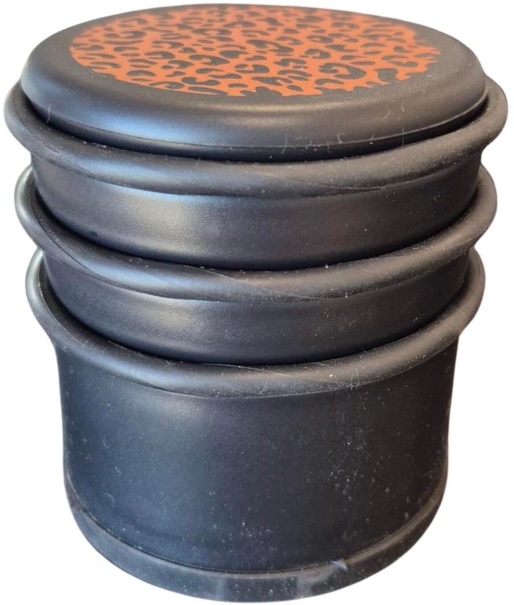 Cogex Deurstopper - bruin - panter look - rubber - D7,5 x H8 cm