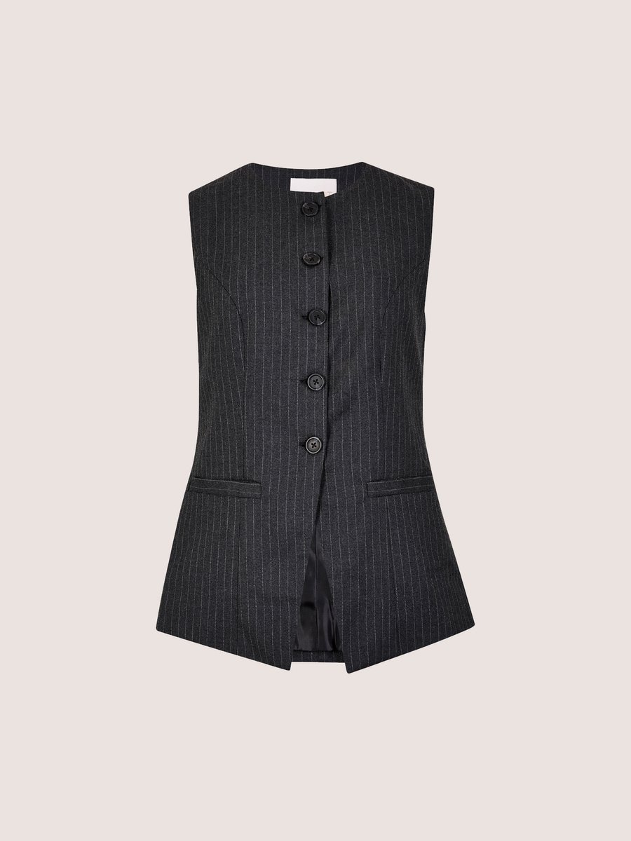 Oversized vest met krijtstrepen