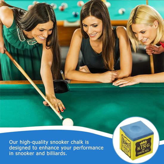 Biljartkrijt Blauw - 12 Stuks - Krijt voor Biljartkeu en Snookerkeu - Poolkrijt voor Meer Grip en Controle - Inclusief Opbergdoos — afbeelding 5