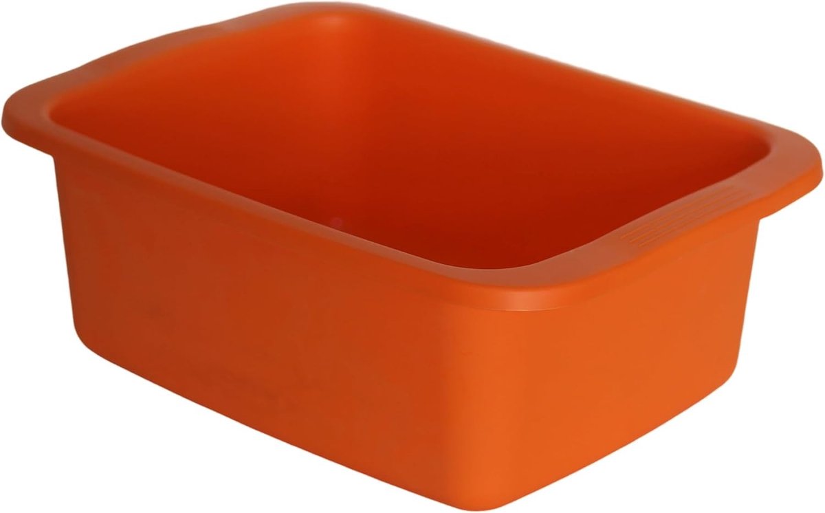 Wasteil vierkant - Oranje - 42 x 31 x 15,5 cm - Kunststof Wasbak - Multifunctioneel Gebruik