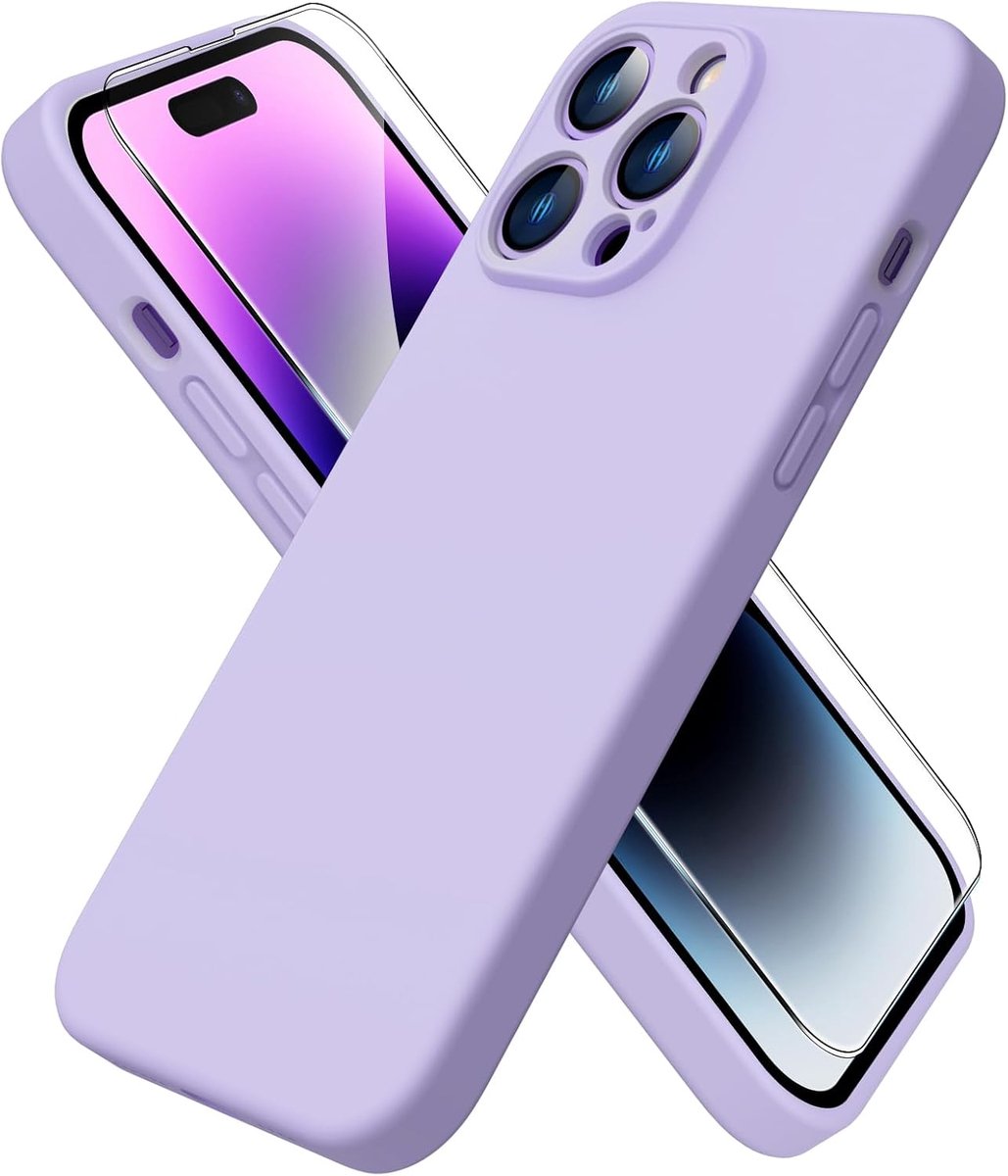 ACRONIX Compatible with iPhone 14 Pro Max (6.7") Case with 1 Piece Protective Film, Liquid Silicone Case with Inner - ShopVlot