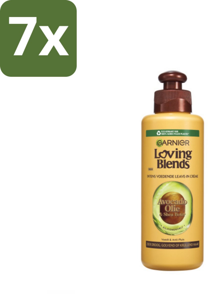 Garnier - Loving Blends - Leave-In Crème - Avocado Olie & Shea Boter - Zeer Droog & Pluizig Haar - 200 ml - Bulkverpakking - 7 stuks