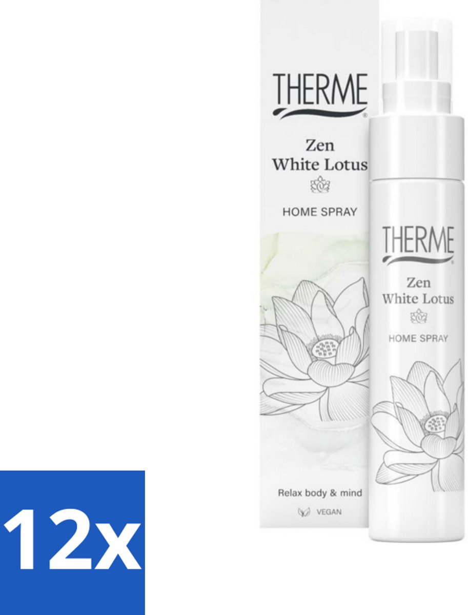 Therme - Zen White Lotus - Interieurspray - Langdurige Geur - Aromatisch - 60ml - Voordeelverpakking - 12 stuks