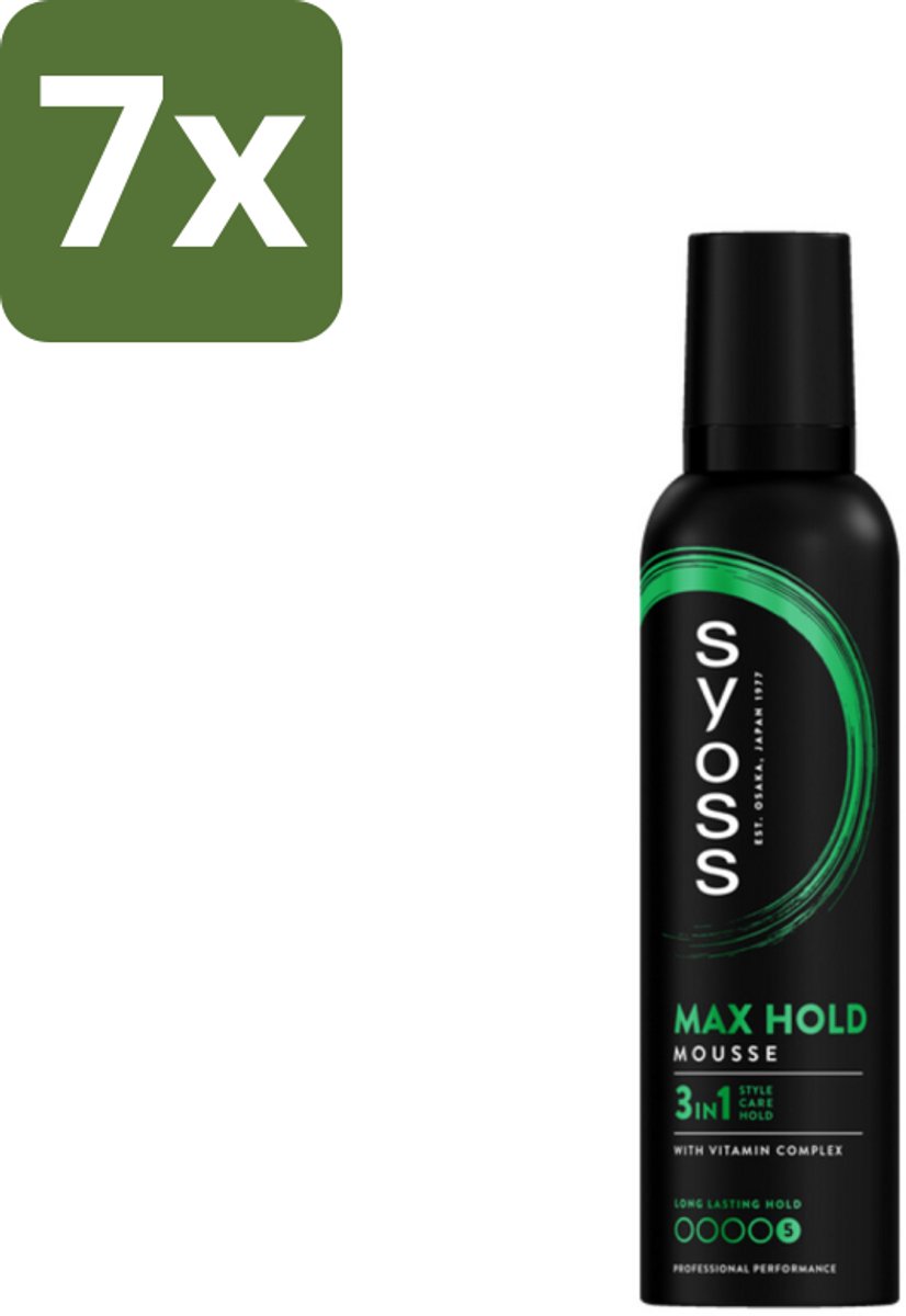 Syoss - Max Hold - Haarmousse - Ultra Sterke Hold - 250 ml - Bulkverpakking - 7 stuks