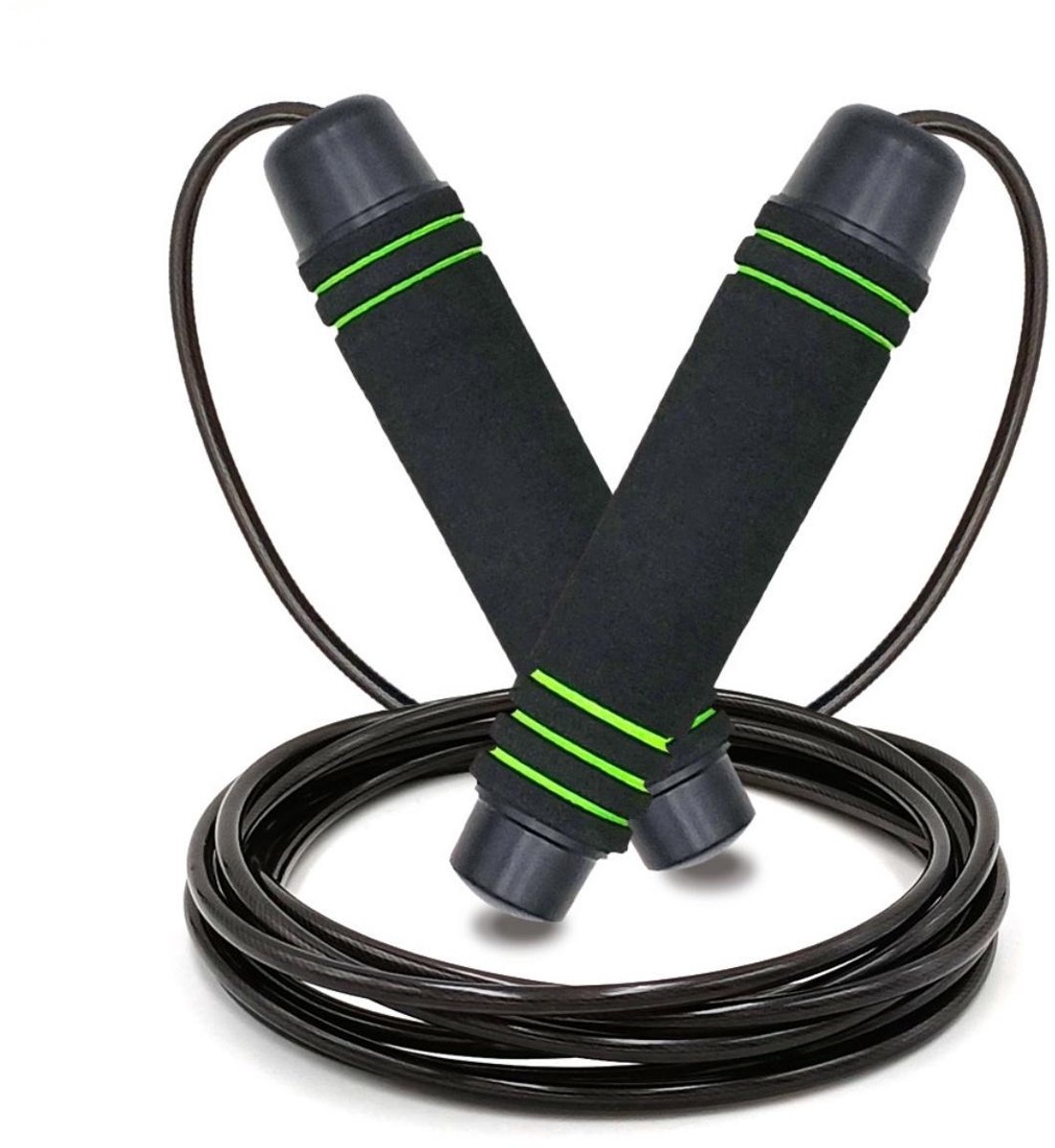 GELLDG Springseil - Speed Rope Verstelbaar - 3 Meter Lengte met Verstelbare Kliksluiting, Ergonomisch Ontwerp en Verstevigd Geheugenschuim Handvatten - Geschikt voor Fitness, Uithoudingstraining en Seilspringen - Kunststof - 15,3x3,3cm