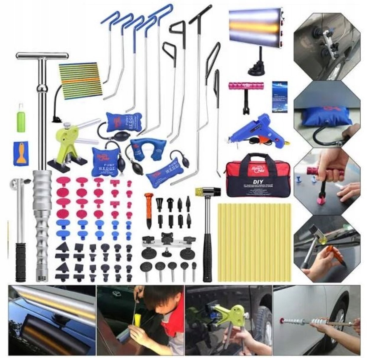 Professionele PDR-set voor het verwijderen van deukjes - Complete reparatieset