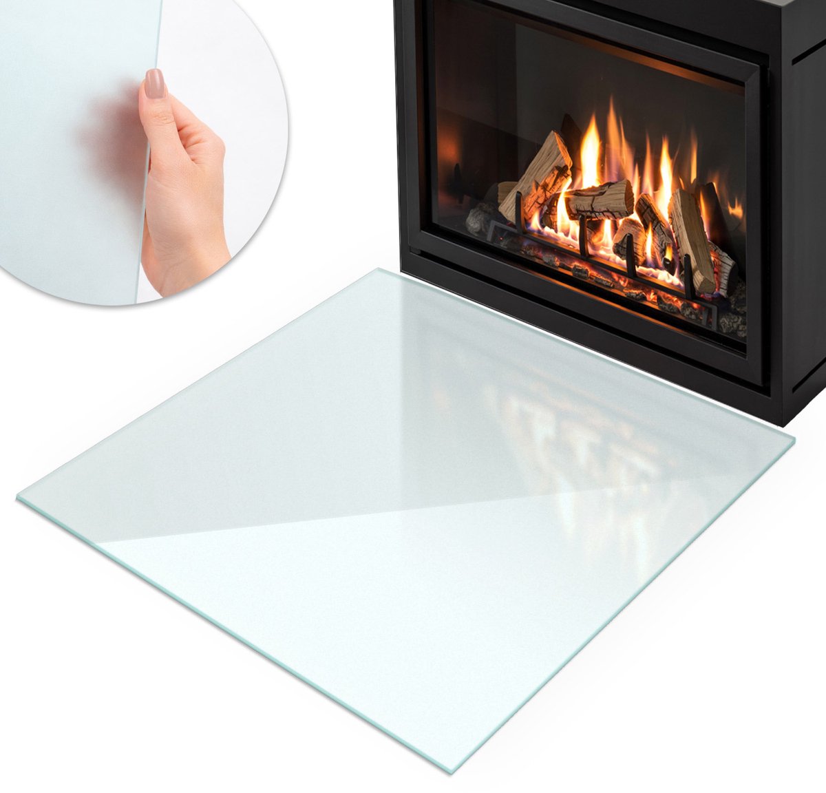 Coloray - Kachel vloerplaat - 60x60cm - Halftransparant Vierkant - Plaat voor onder kachel - Vloerbescherming