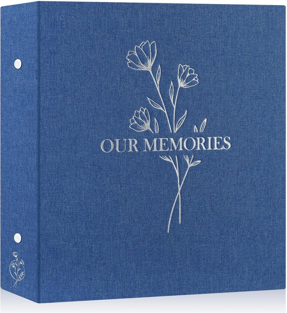 Linnen fotoalbum voor 1000 foto's, 11,5x15 cm, blauw