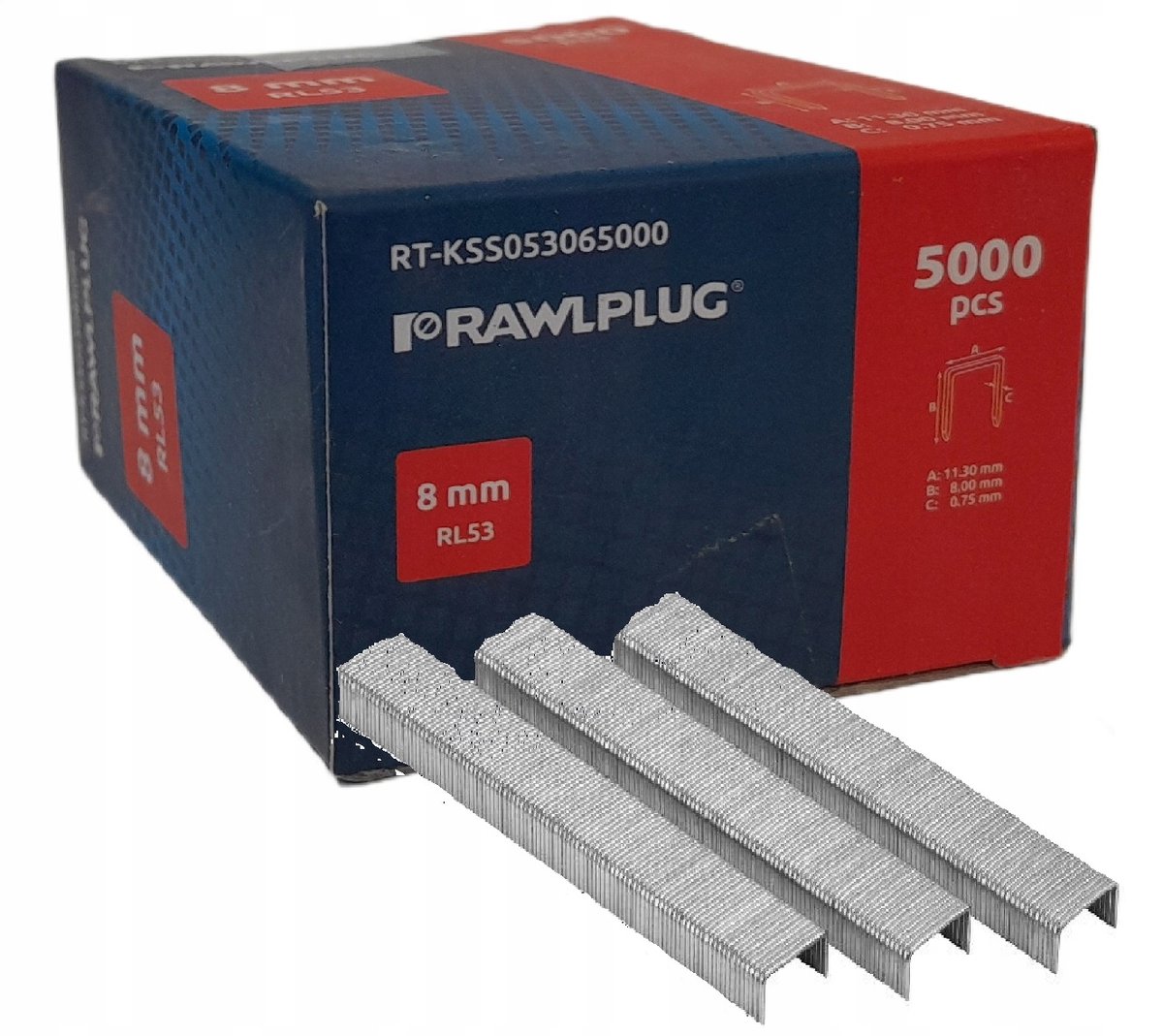 Rawlplug RL53 Niet 8mm 5000 Stuks - Tapijt & Stoffering