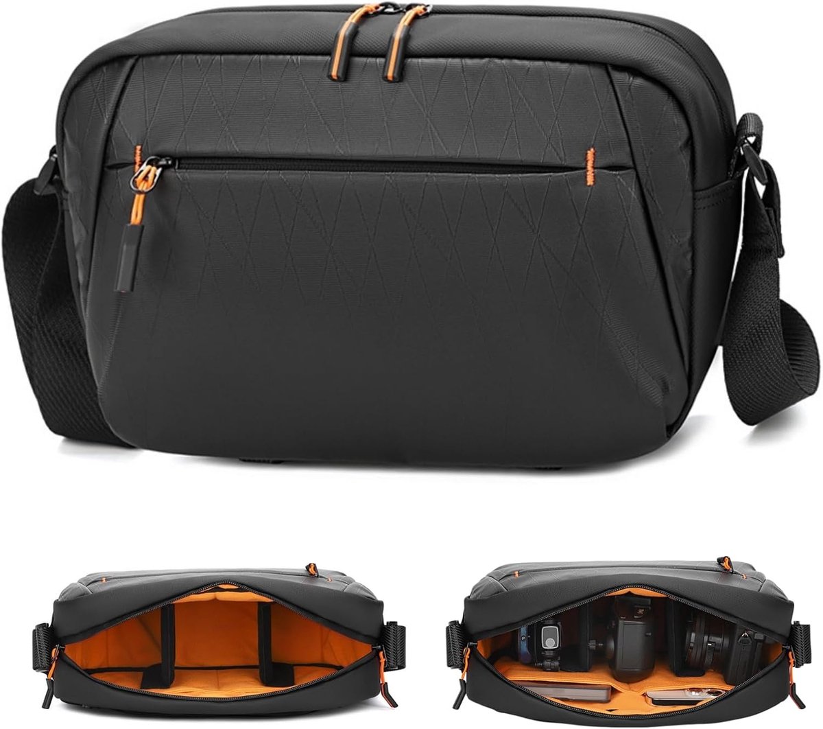 Schoudertas camera waterdicht Oxford Messenger Divider #514, Zwart, 33 X 10 - ShopVlot
