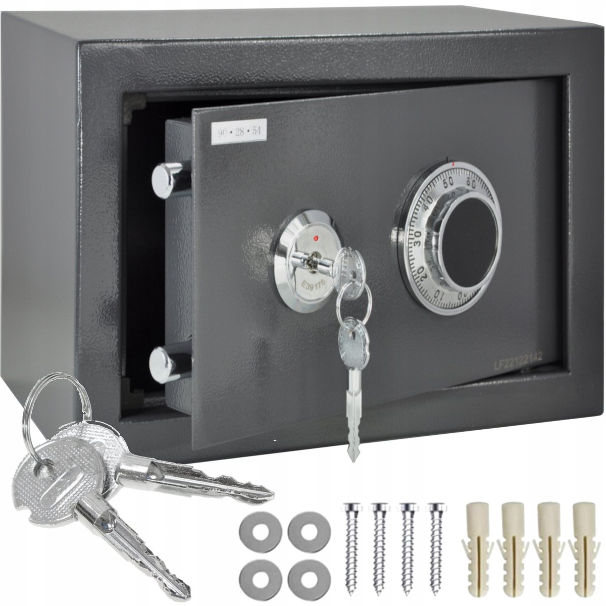Merkloos Mechanische Codekluis met Sleutel - 310x200x200mm - 6kg