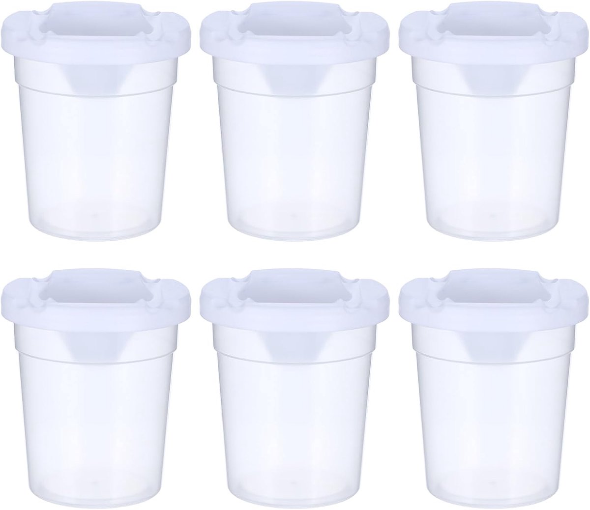 6 Pcs No Spill Paint Cups, Reusable Plastic Paint Cups with Lids - ShopVlot