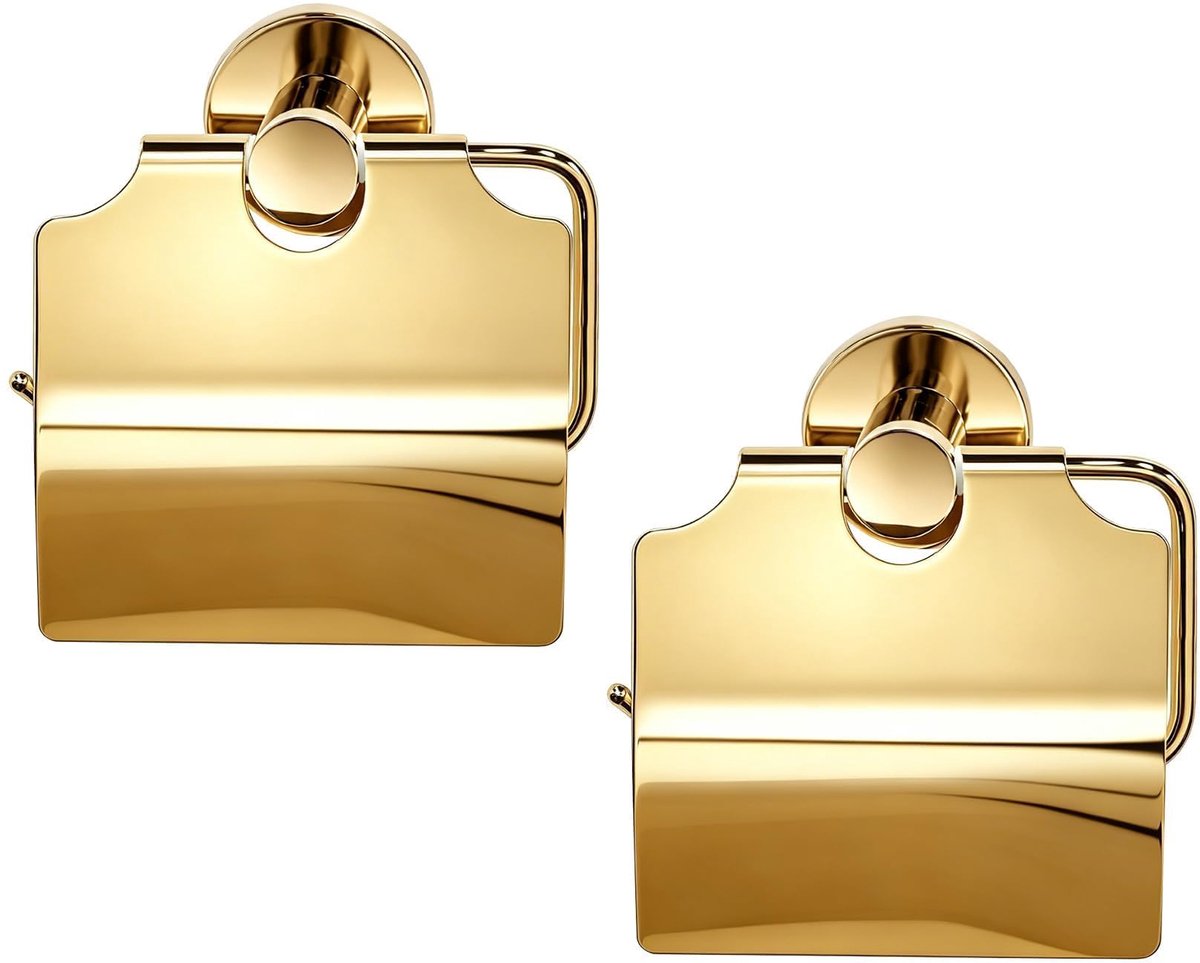 RVS Toiletrolhouder met Klep, Wandgemonteerde Waterdichte Toiletpapierhouder voor Badkamer en Keuken, Geschikt voor - ShopVlot