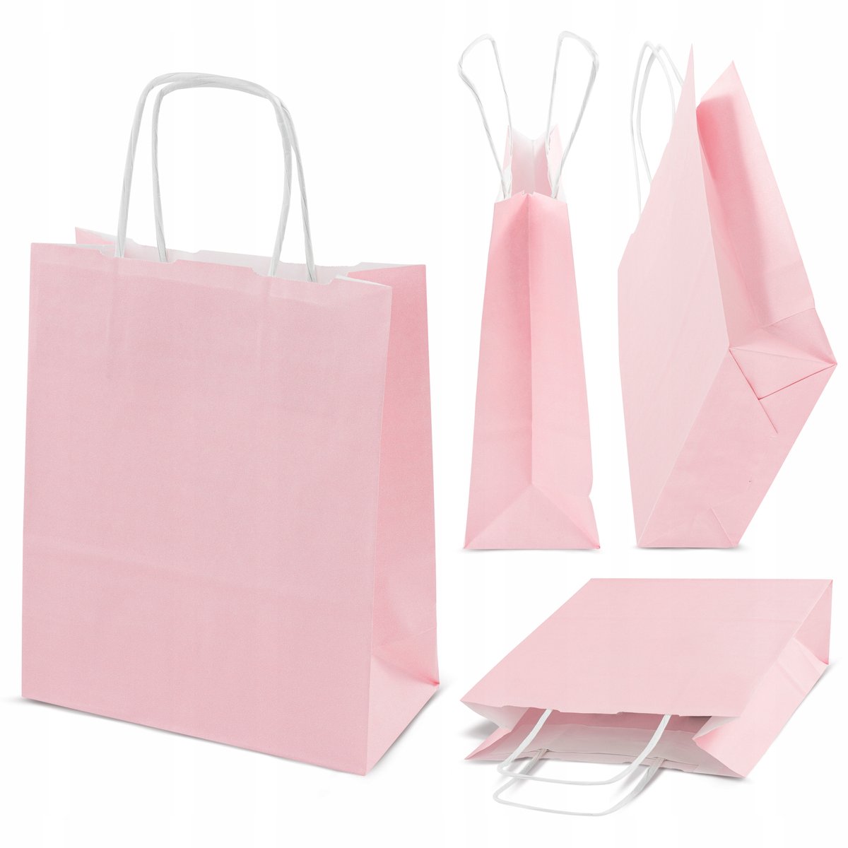 Papieren Cadeauzakjes Pastel Roze 24x10x32 cm - 10 stuks