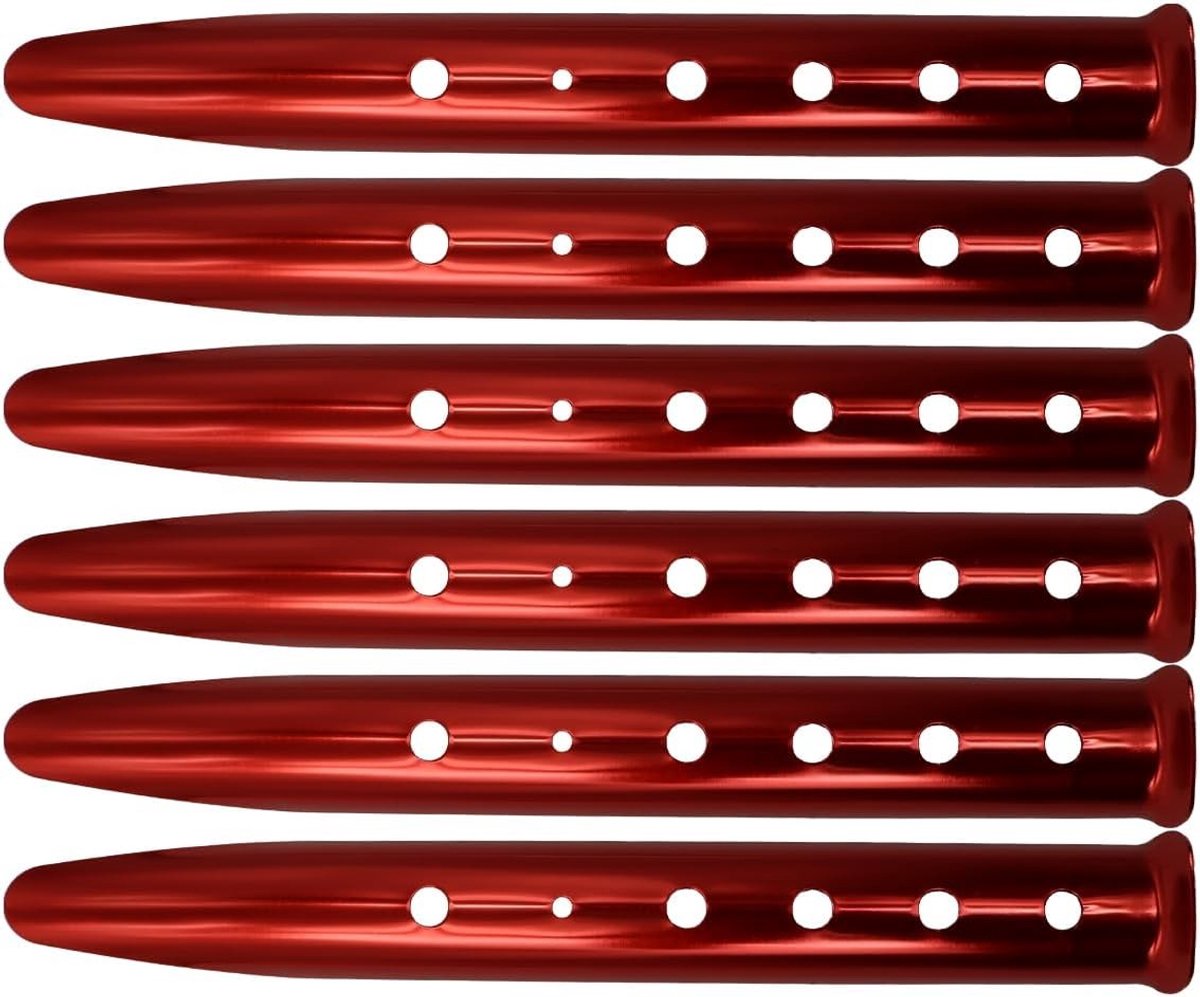 Schroefharingen - Rood - 31 cm - Aluminium Tentharingen met U-vorm - Voor Kamperen en Strandgebruik