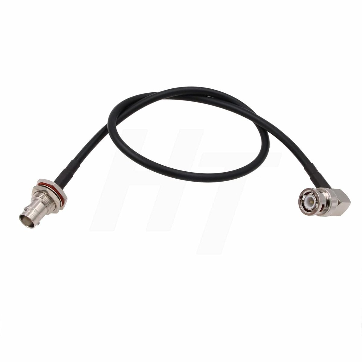 HangTon 6G SDI RF Coax 50 Ohm Cable Right Angle BNC Male to BNC Female Bulkhead Mount, Double Shielded Low Loss RG223 - ShopVlot