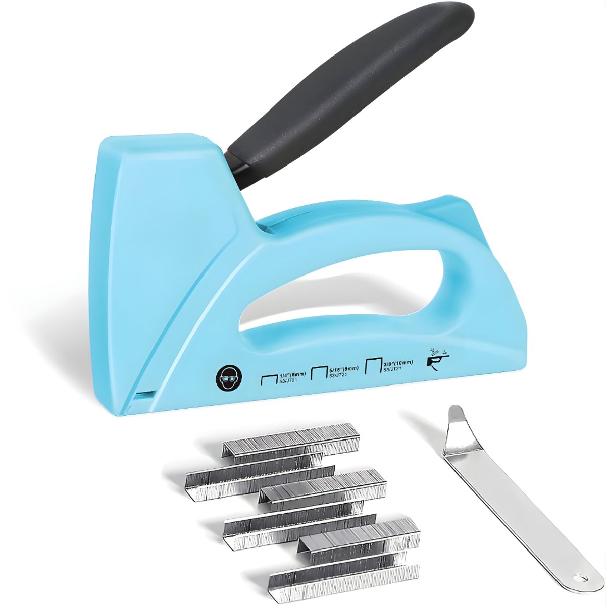 Lìon® Nietpistool - Tacker - Spijkerpistool - Handtacker - Lichtblauw - 11cm x 3cm x 1cm