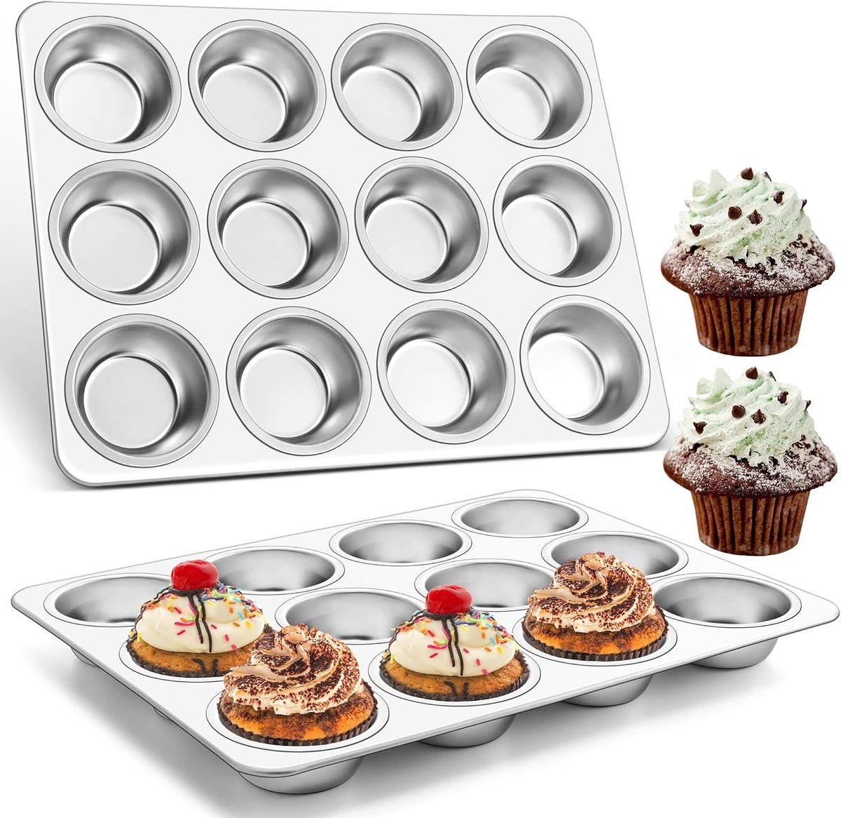 Sloffenring bakvorm - Roestvrij staal - Set van 2 - Muffinvormen voor bakken