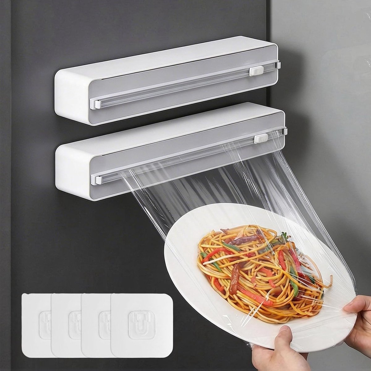 Vershoudfolie houder met snijmes - Transparant - Magneetdispenser - Praktische Keukenhulp voor Efficiënt Gebruik