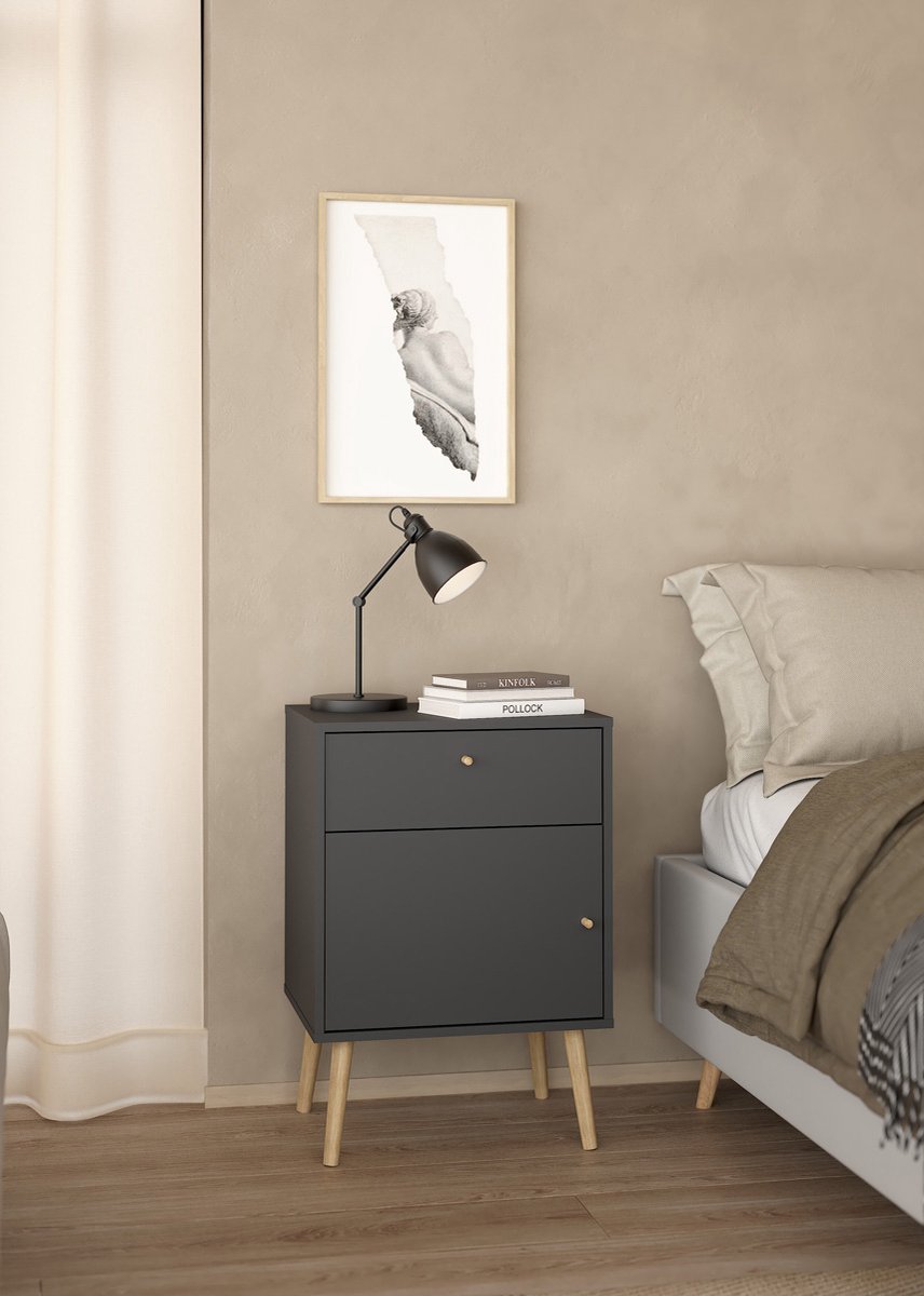 Giga Living Nachtkastje Bodo - Grijs - 39x50x72cm