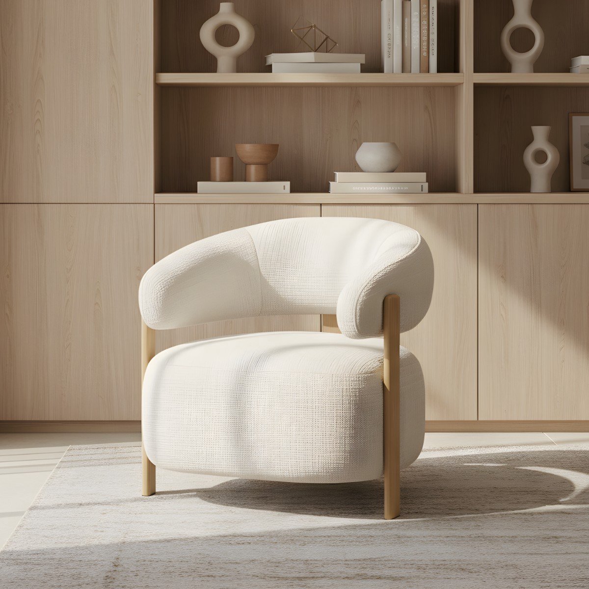 DÉJA Living Fauteuil Kalmar - Beige/Naturel Stof - 76x71x70cm