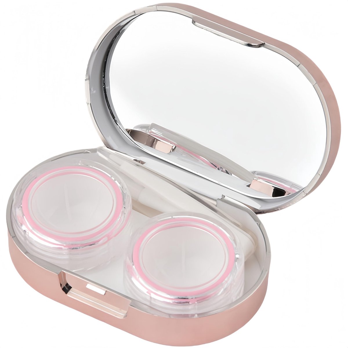 Contactlenzenetui met spiegel - compact - lekvrij - ideaal voor reizen - ShopVlot