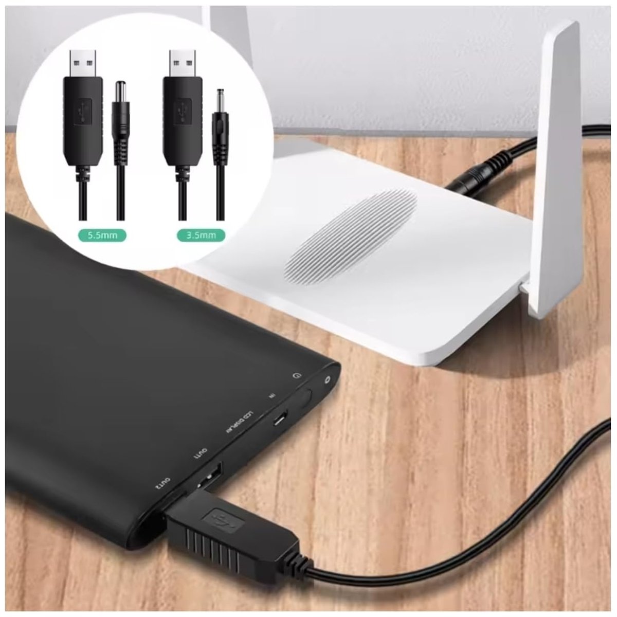 Voltage Converter Kabel 5V naar 9V - 1m - DC Jack 3.5 x 1.35 mm - Voor Fans en LED Verlichting - ShopVlot