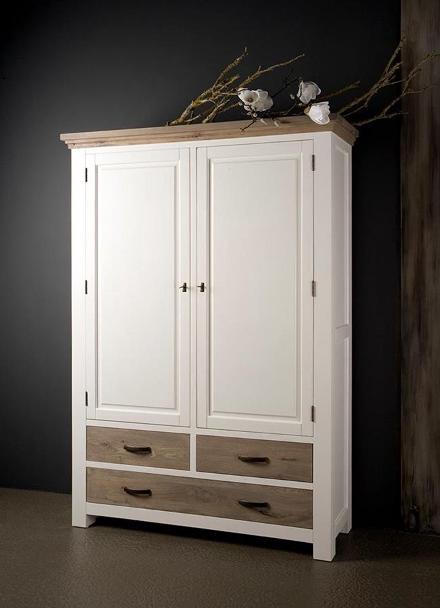 Tower Living Opbergkast Parma - Wit Hout - 140x45x200cm