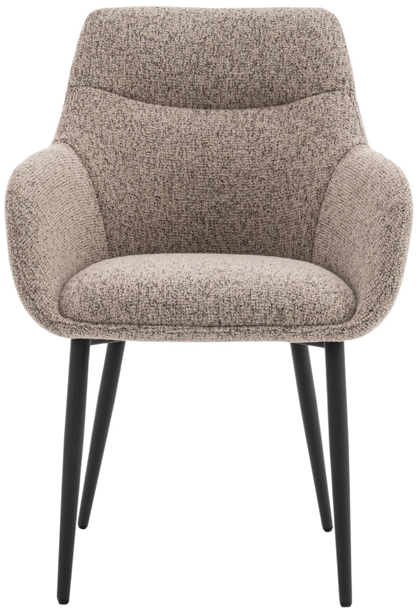 DÉJA Living Eetkamerstoel Noé - Taupe/Zwart - Zithoogte 47cm - Set van 2