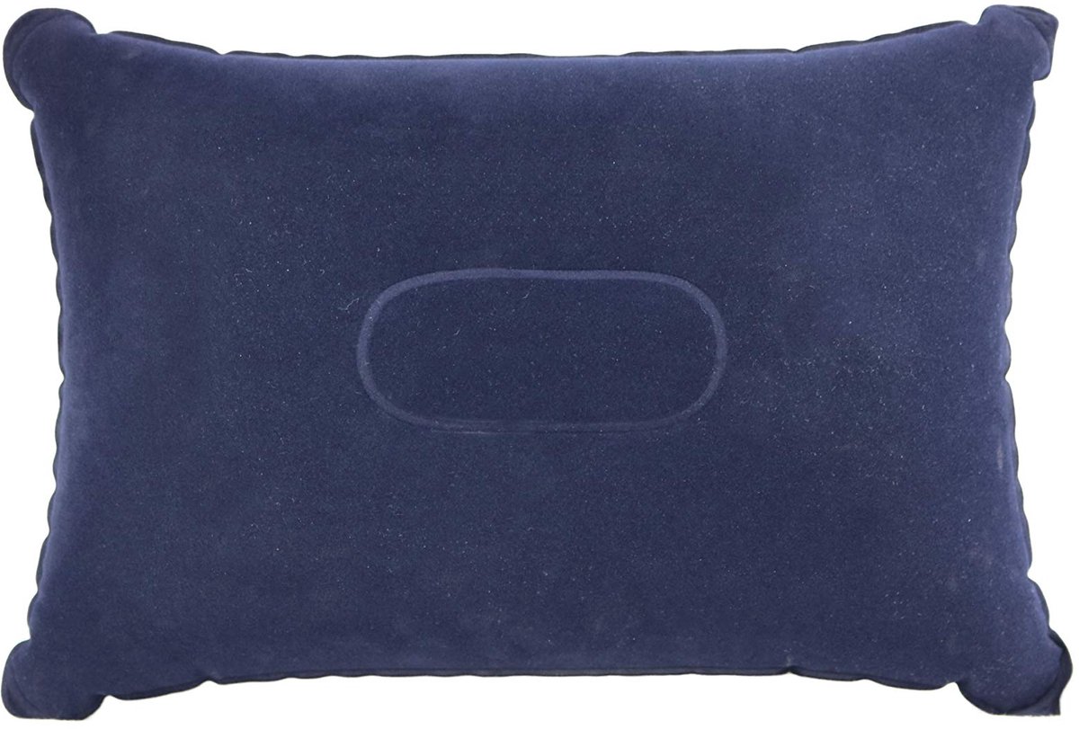 Opblaasbaar kussen voor volwassenen - blauw - 40 x 27 x 13 cm