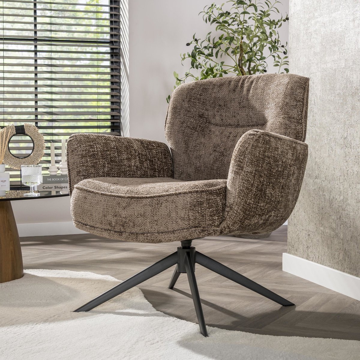 Giga Living Fauteuil Forza - Champagne - Draaibaar