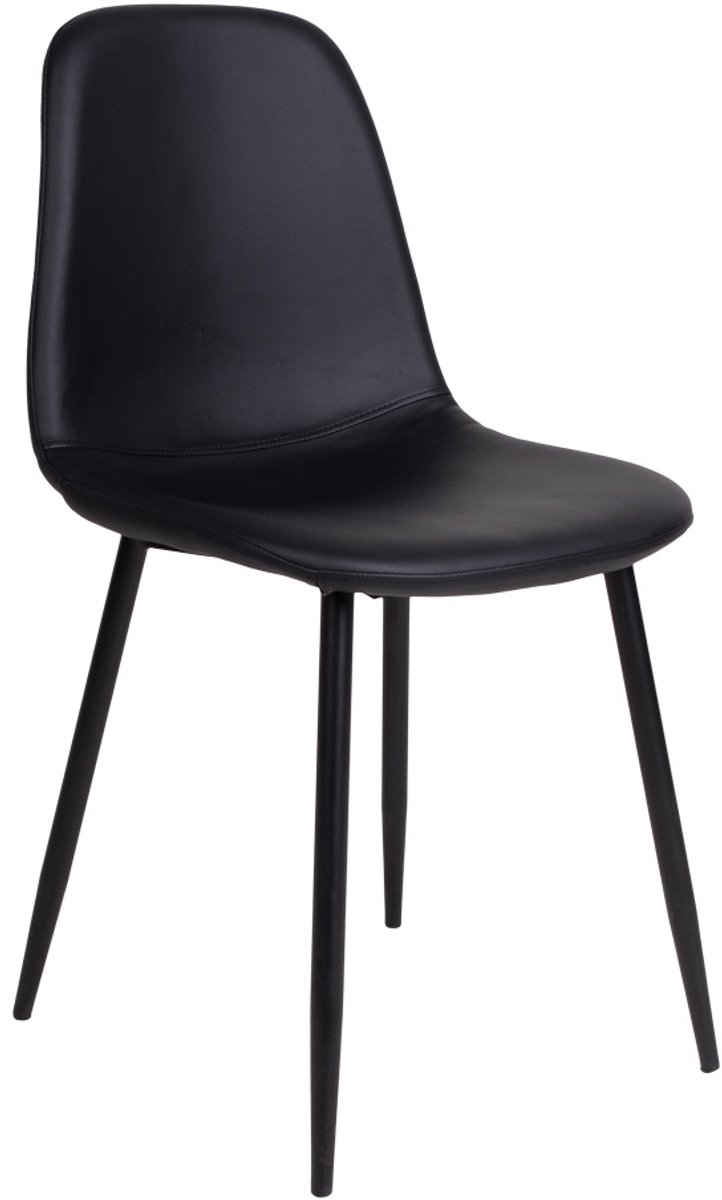 Eetkamerstoel PU leer Zwart - 50x47x88cm - Draaggewicht 120kg - Set van 2