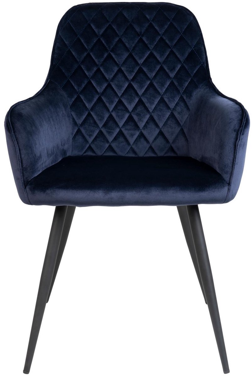 Eetkamerstoel Velvet Blauw - Zithoogte 47cm - 65x57x87cm - Set van 2