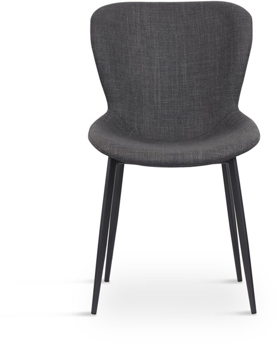 Giga Living Eetkamerstoel Ross - Donkergrijs - Metaal & Polyester - Set van 2