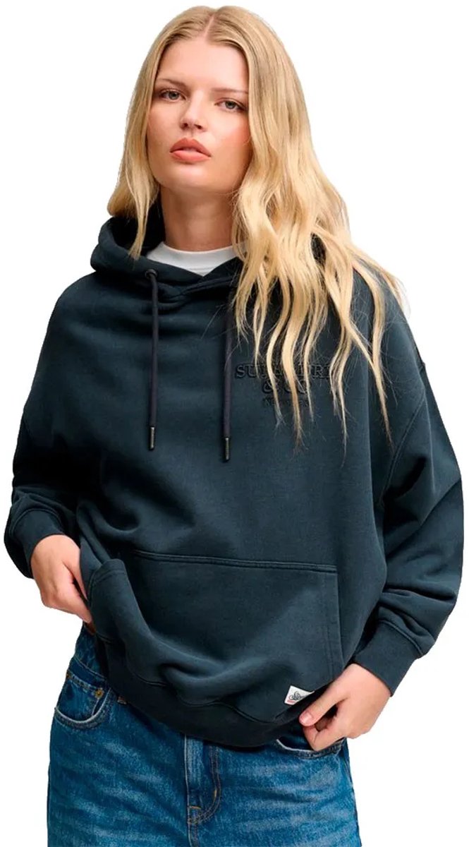Superdry Luxe Casual Hoodie met relaxed pasvorm Dames Hoodies Marineblauw