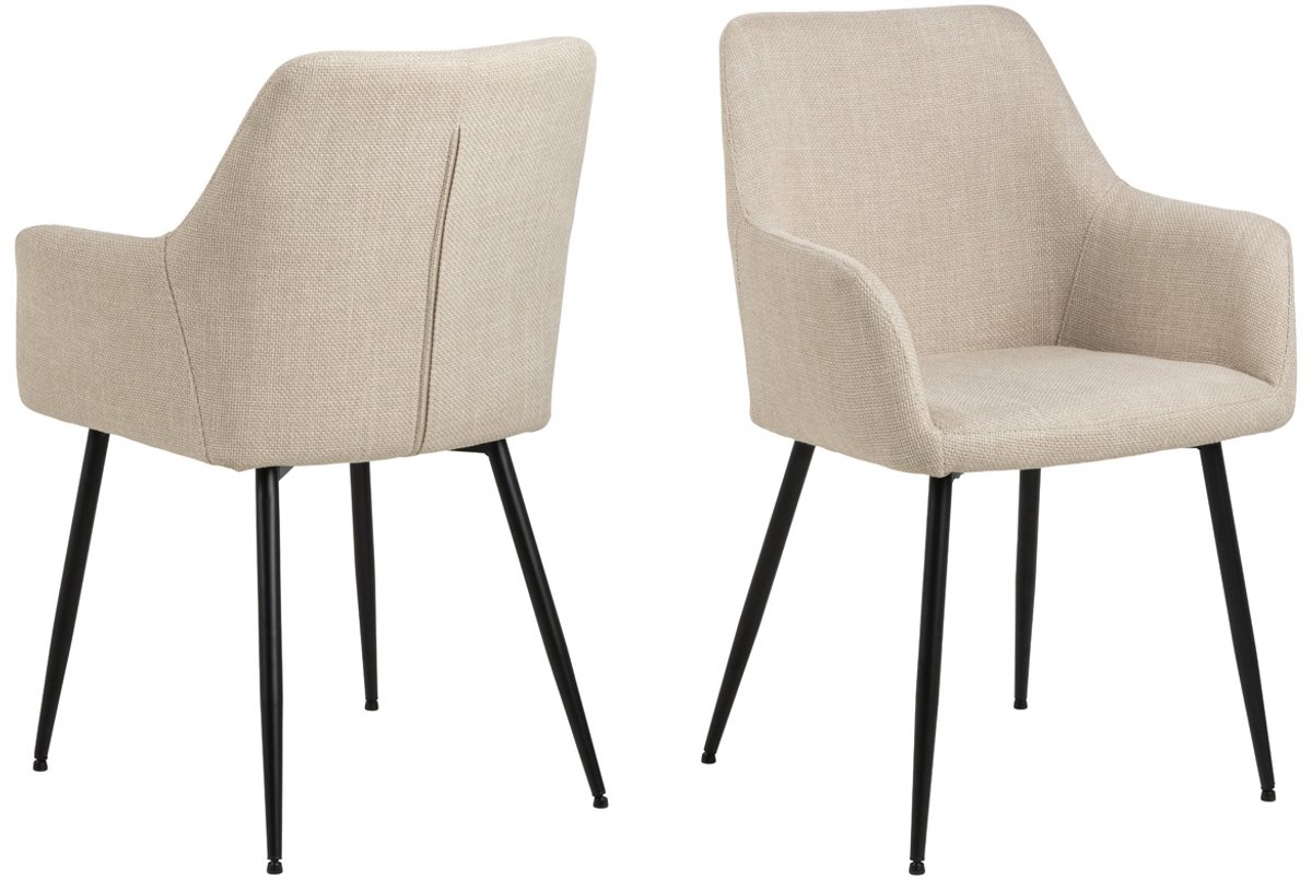 Armstoel Alireza Beige - Giga Living - Set van 2