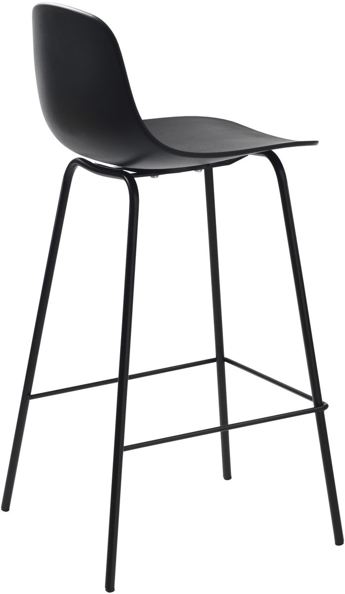 Barstoel Zwart - Zithoogte 67cm - 48x40,5x92,5cm - Set van 2