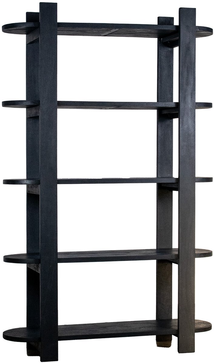 Giga Meubel Wandkast Luuk - Mangohout - Zwart - 160x38x190cm