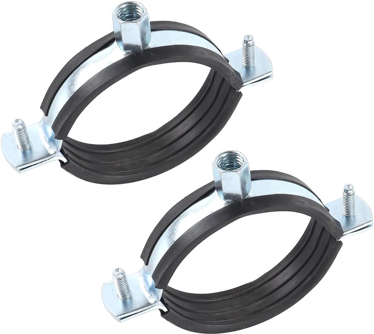 Schroefklemmen 2pcs - Versterkte staal - M8/M10 met rubberen pakking - Voor PVC, PPR en ijzeren leidingen - ShopVlot
