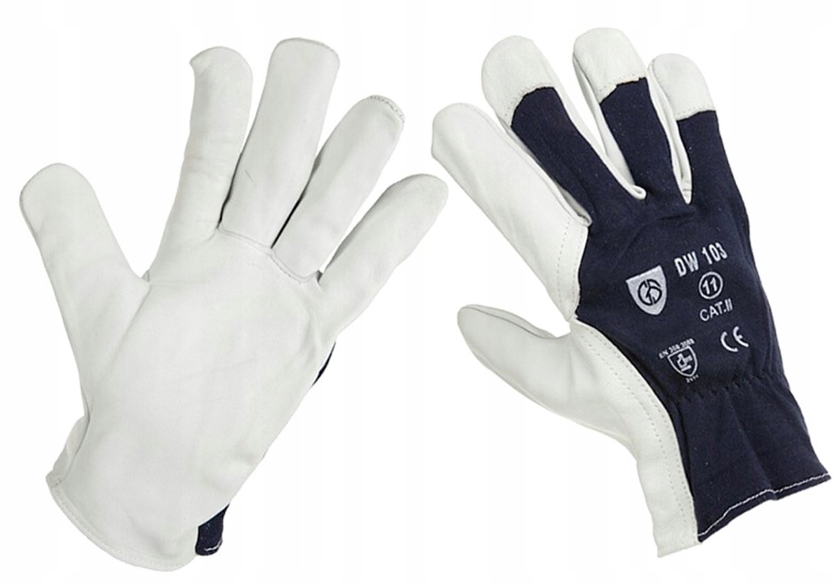 Werkplaats handschoenenschoenen, geitenleer, maat 9, marineblauw